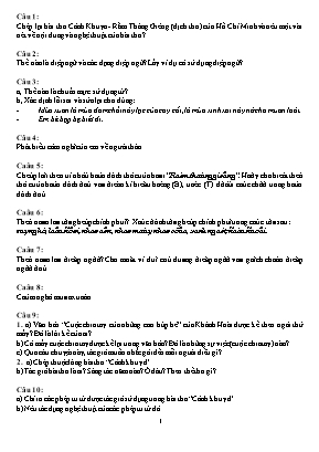 Đề kiểm tra học kỳ II môn Ngữ văn Lớp 7 (Có đáp án)